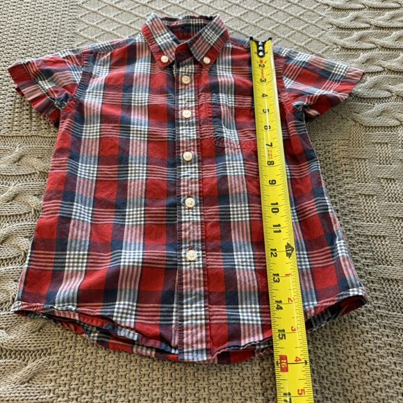 Crewcuts Short Sleeved Plaid Button Down ~ 3 - Picture 2 of 9